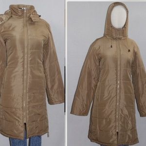 Brown Hoodie Trench Coat